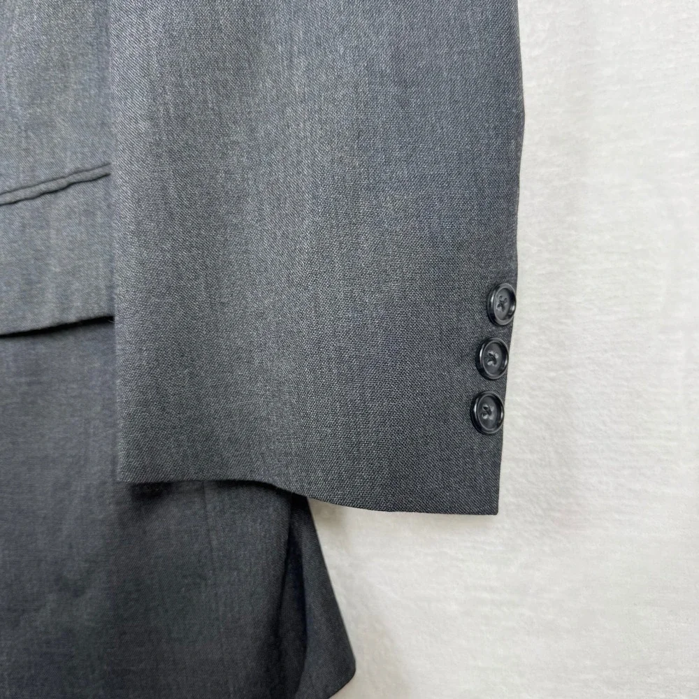 Burberrys Saks Fifth Avenue Mens Charcoal Gray‎ Wool Blazer Sport Coat USA 42R